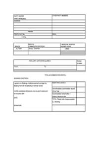 Cottage Booking Form